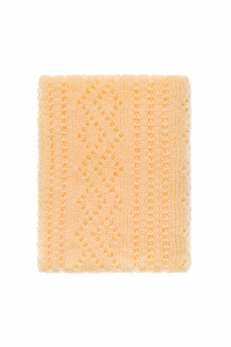 Hand knitted Lace Evening Shawl - Yellow