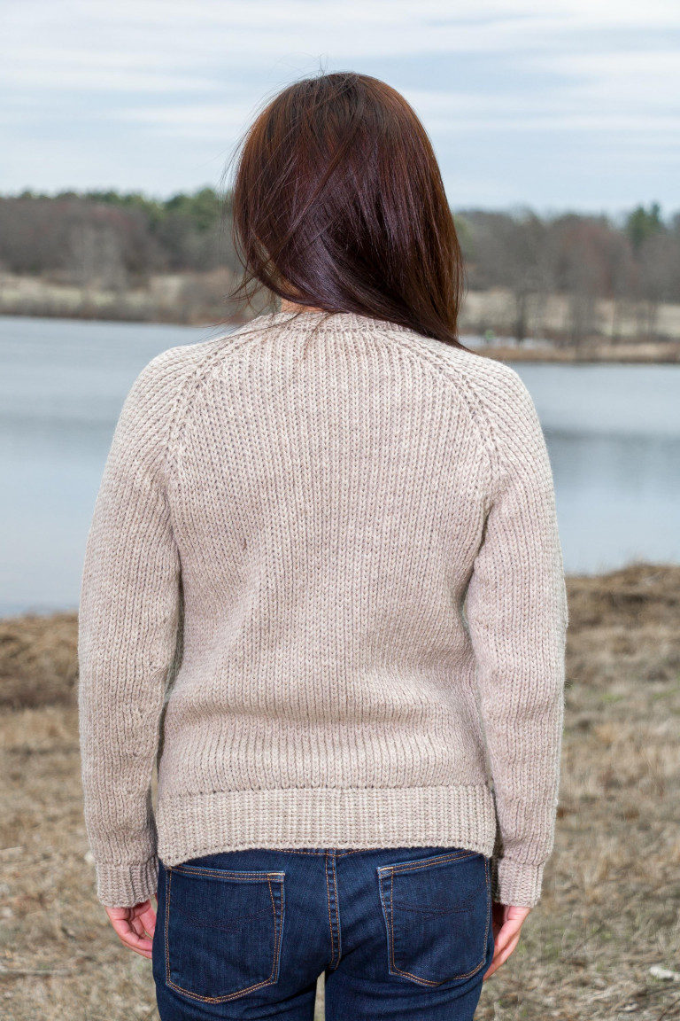 Beige Hand Knit Wool Sweater