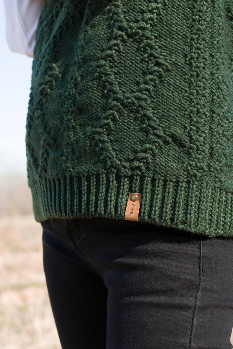 Round Neck Knit Vest - Green