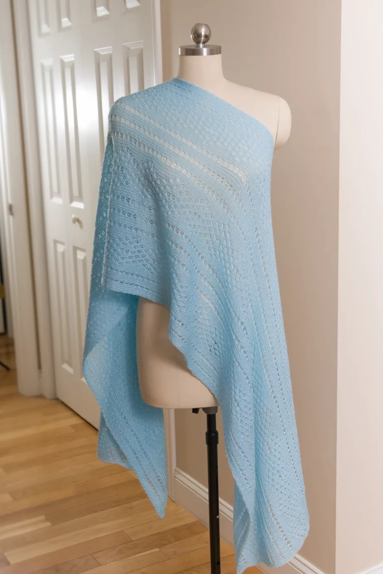 Lace Evening Shawl - Light Blue