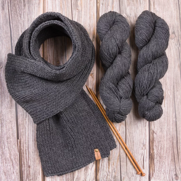 100% Merino Wool Mens Knit Scarf
