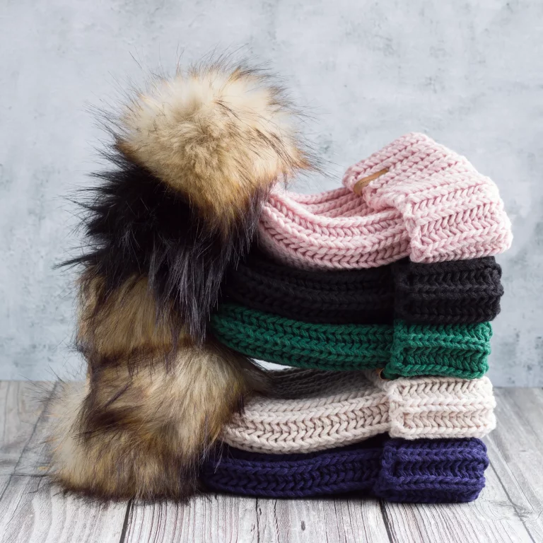 Fisherman's Rib Beanie with Folded Hem and Pom Pom - Camel