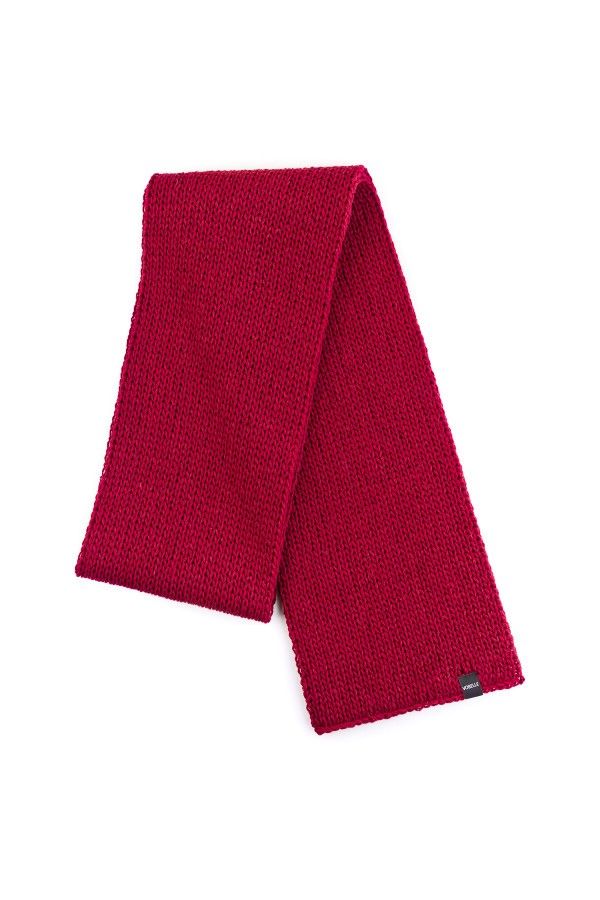 100% Merino Wool Mens Knit Scarf - Dark Red