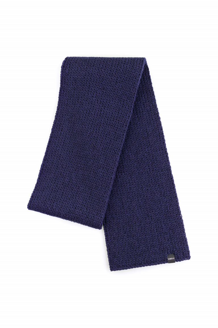 100% Merino Wool Mens Knit Scarf - Navy