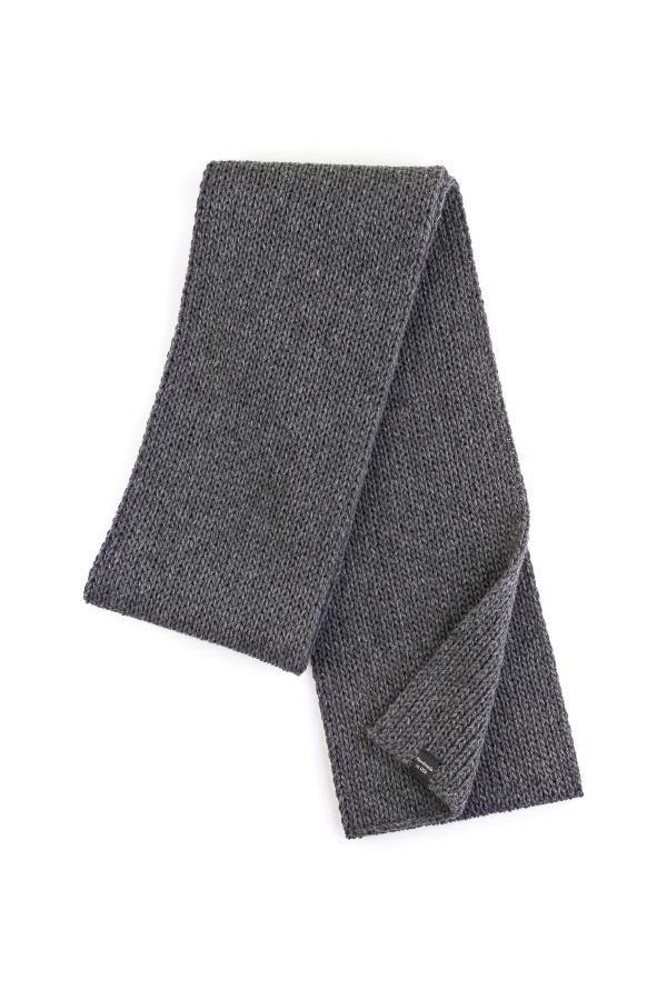 100% Merino Wool Mens Knit Scarf - Dark Gray