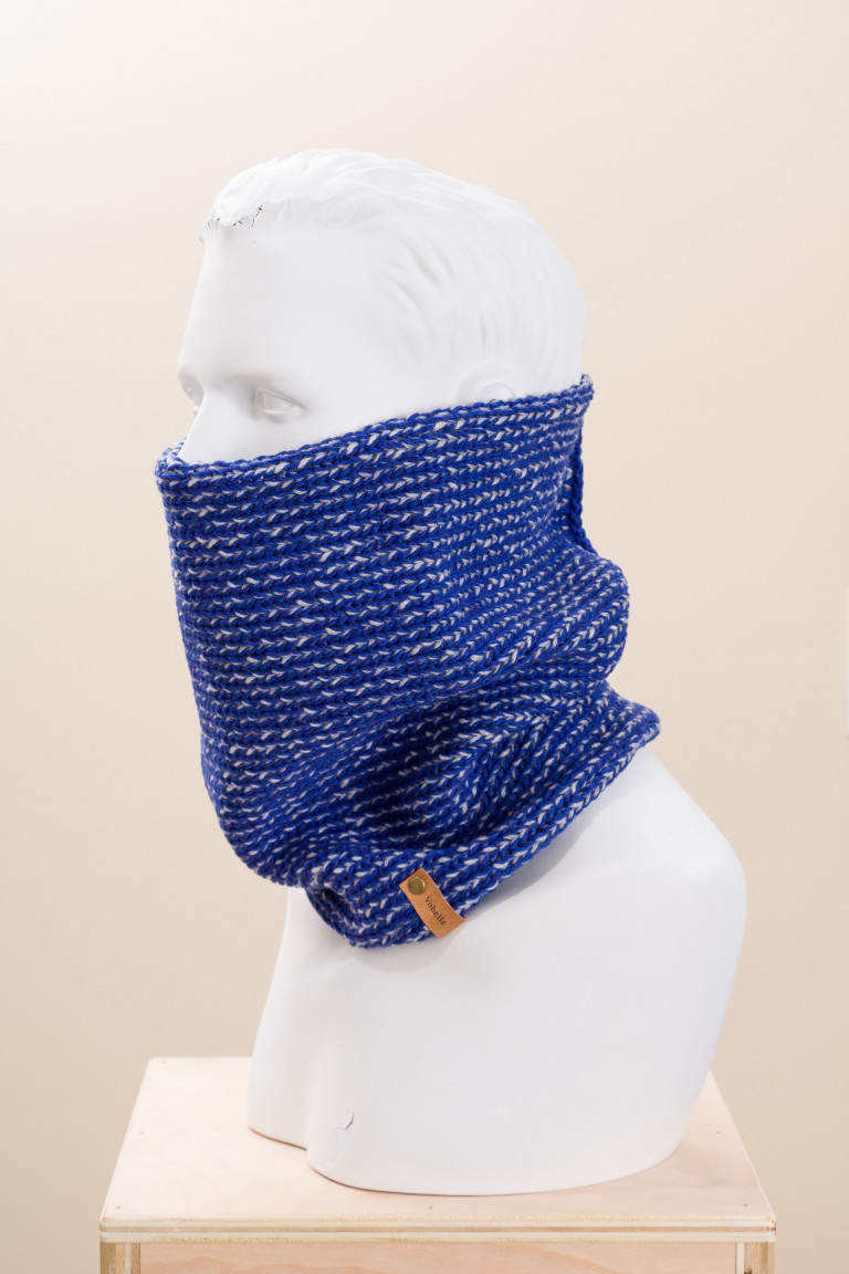 Unisex Merino Wool Two Tone Knit Cowl