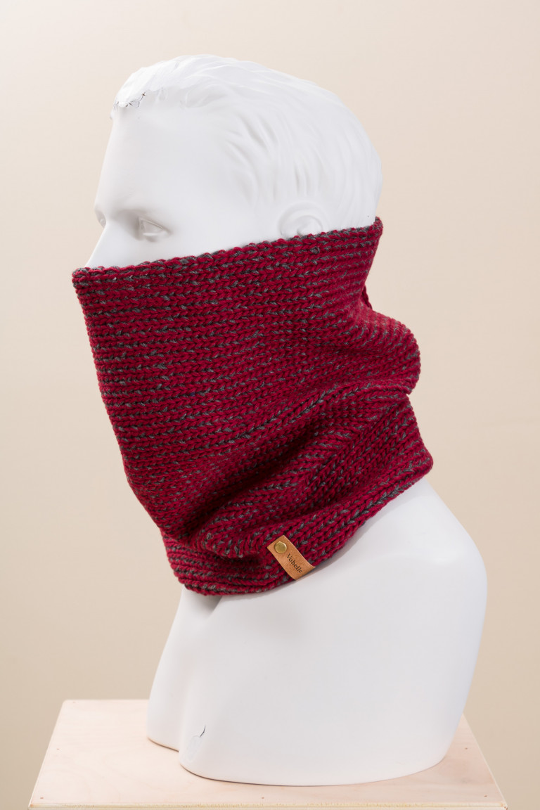 Unisex Merino Wool Two Tone Knit Cowl