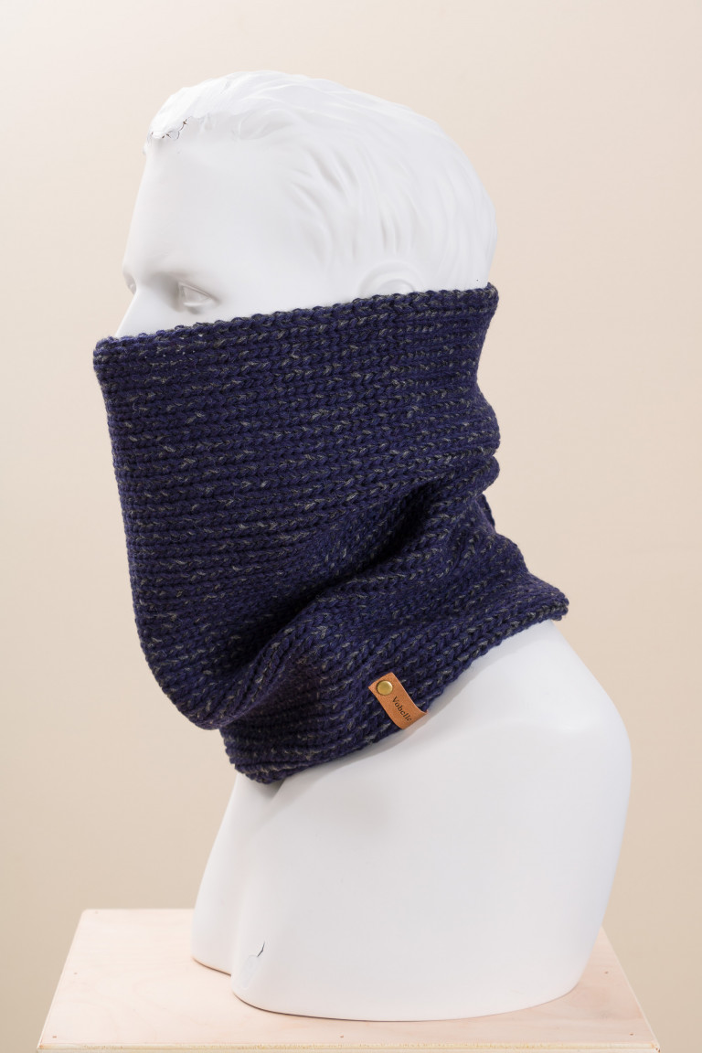 Unisex Merino Wool Two Tone Knit Cowl