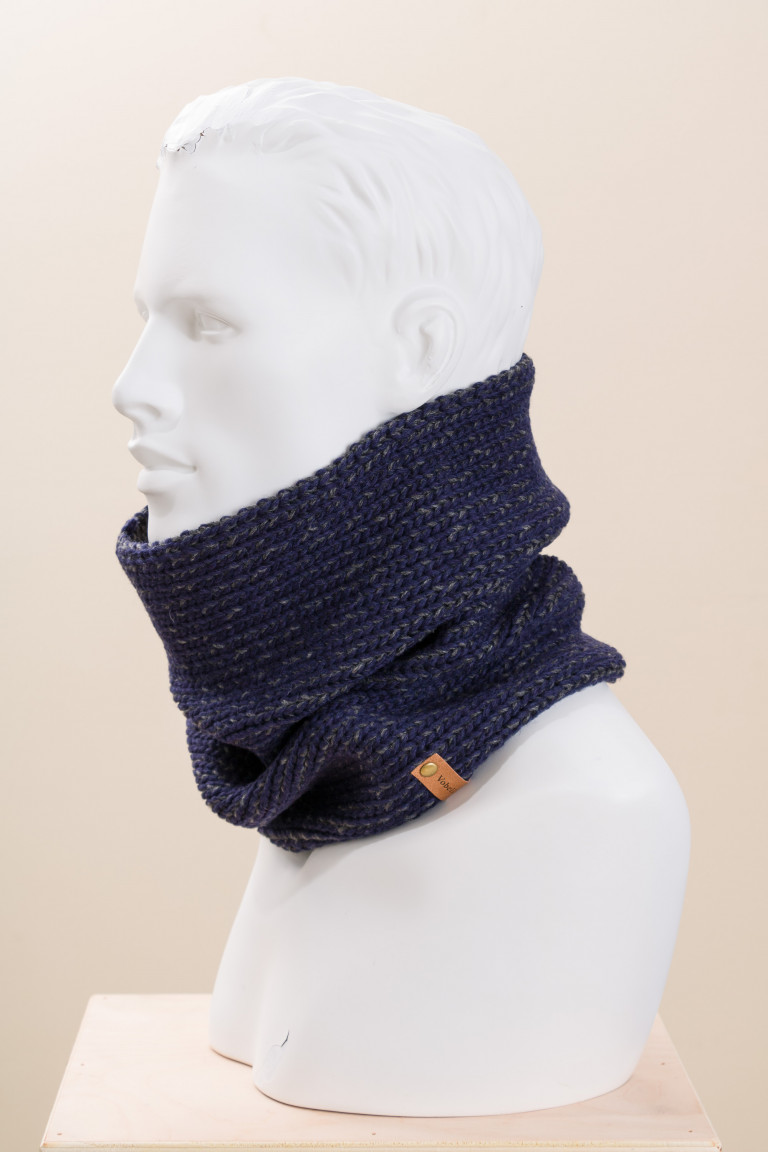 Unisex Merino Wool Two Tone Knit Cowl