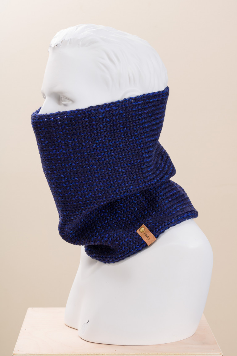 Unisex Merino Wool Two Tone Knit Cowl