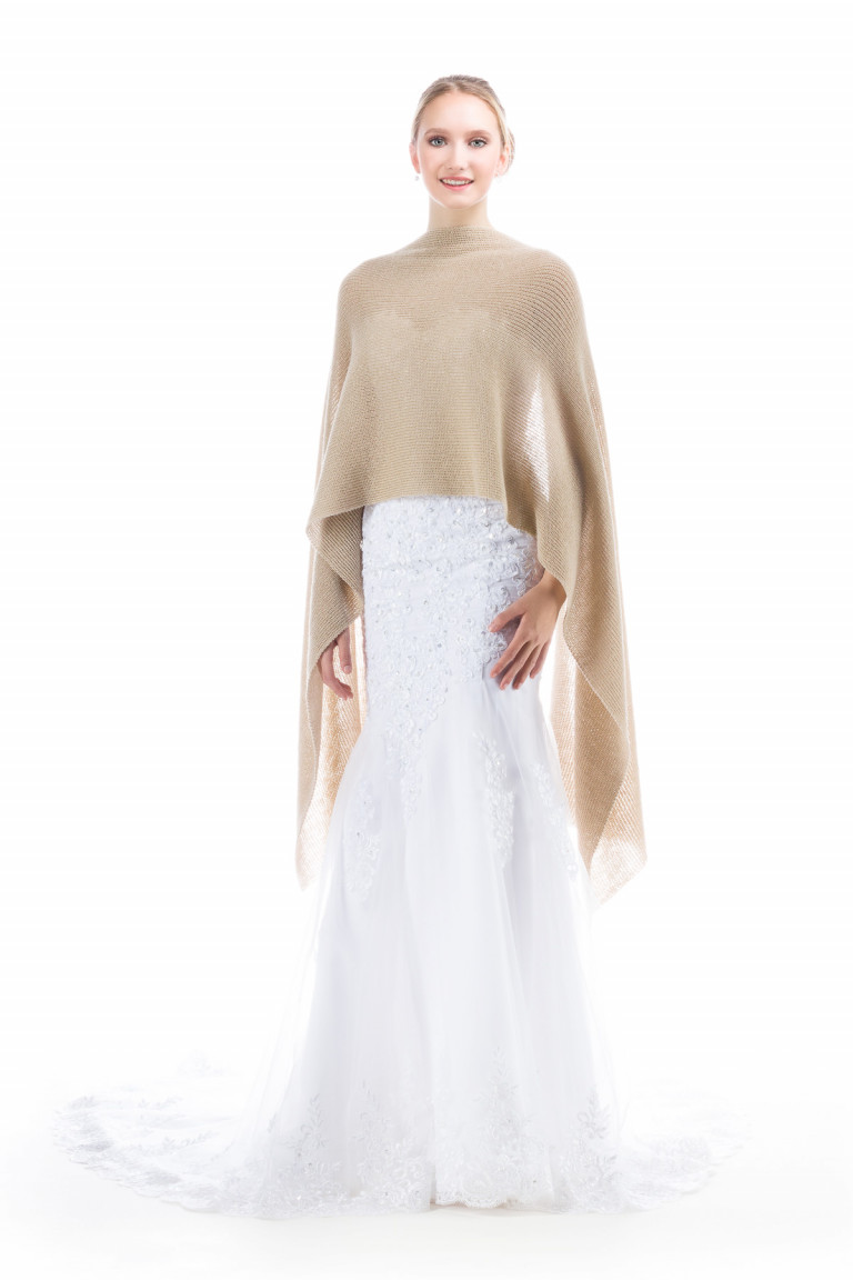 Lightweight Sheer Shawl for Bride and Bridesmaids - Beige