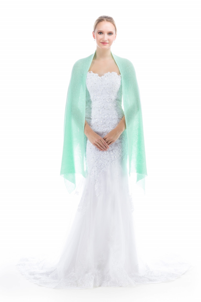 Lightweight Sheer Shawl Wrap - Mint Green