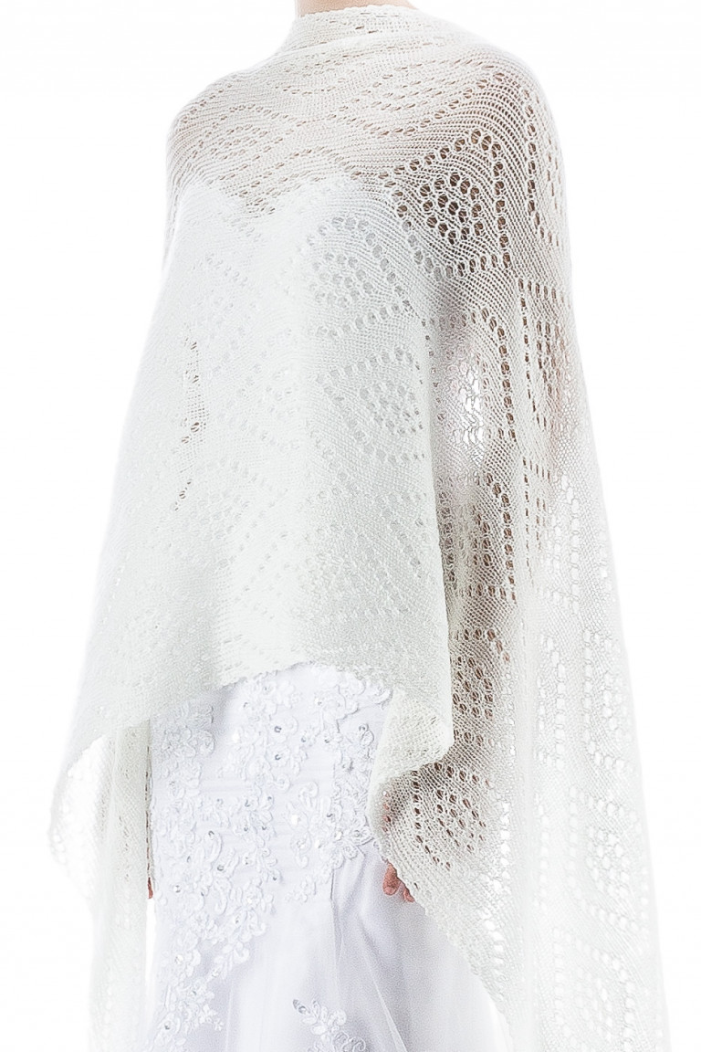 Luxury Bridal Shawl Wedding Wrap - Ivory