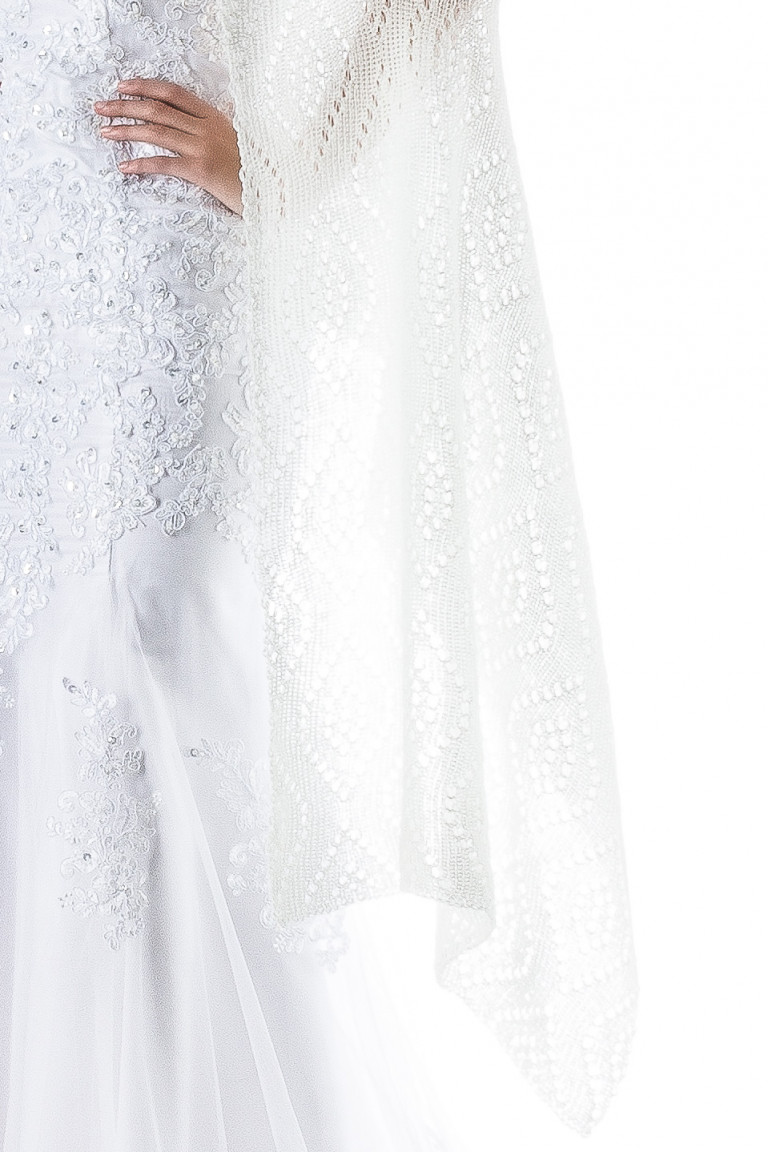 Luxury Bridal Shawl Wedding Wrap - Ivory